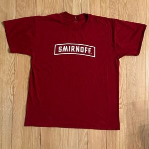 Smirnoff Men’s Short-Sleeved Red Crewneck T-shirt, Size XL